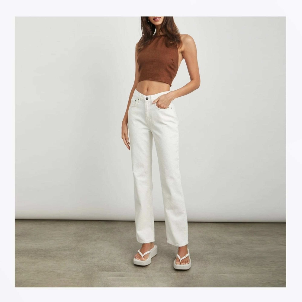 Rails‎ The Topanga High Rise Straight Jeans White Cotton Size 29